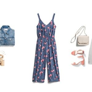 NWT Blue Floral Jumpsuit